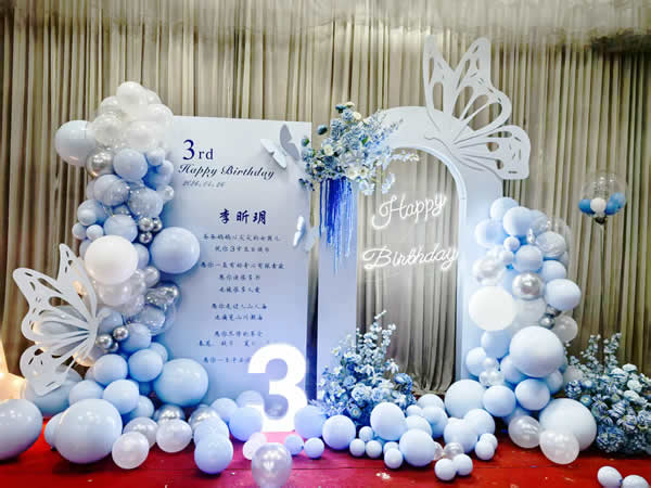 蓝色蝴蝶仙境小仙女+happbirthday亮化灯-图二