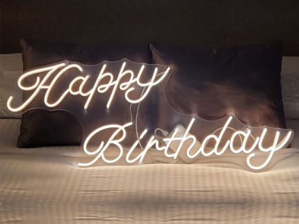 Happybirthday发光字母灯牌led灯白光110CM(插电配电源适配器)